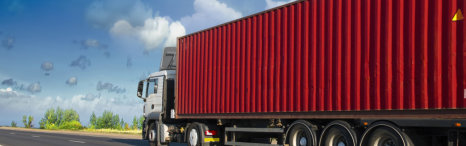 Truck on freeway, blurred motion
